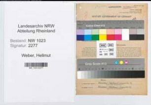 Entnazifizierung Hellmut Weber , geb. 15.09.1901 (Postoberrat)