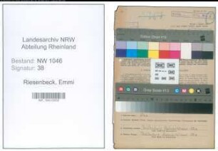 Entnazifizierung Emmi Riesenbeck , geb. 03.07.1913 (Kreisangestellte)
