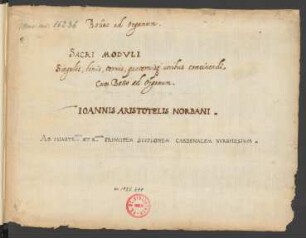 Titelblatt Bassus ad Organum