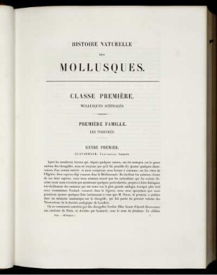 Histoire Naturelle Des Mollusques.