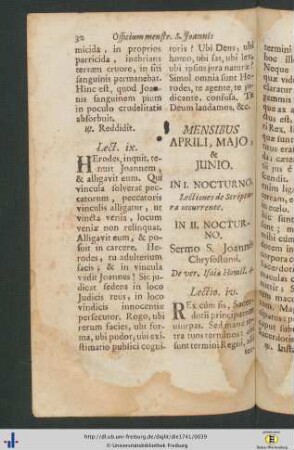 Mensibus Aprili, Majo, et Junio