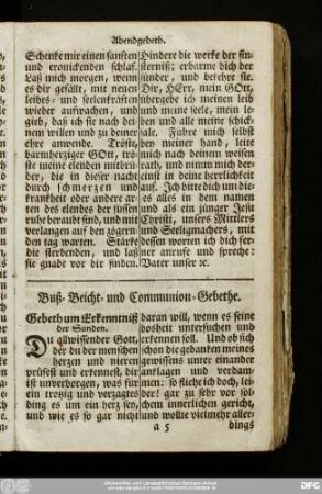 Buß- Beicht- und Communion-Gebethe.
