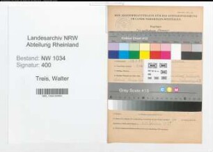 Entnazifizierung Walter Treis , geb. 27.08.1889 (Oberst)