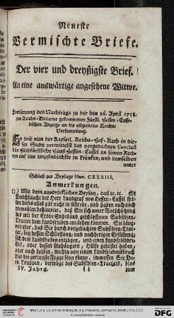 Der vier und dreyßigste Brief