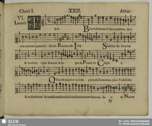 XXII. VI. Lamentatio: Teth bonus est Dominus