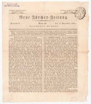 Neue Zürcher Zeitung vom 17.11.1821