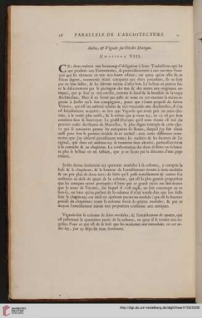 Serlio, & Vignole sur l’Ordre Dorique: Chapitre VIII
