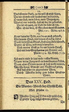 Das XXV. Lied. Die Wunder-Wercke bey Christi Todt.