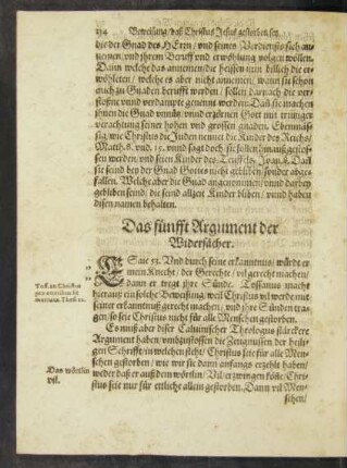 Ds fünfft Argument der Widersächer.