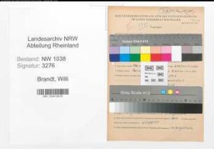 Entnazifizierung Willi Brandt , geb. 23.08.1909 (Angestellter)