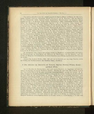 4. Dem Andenken des Assistenten der Seewarte, Kapitain Friedrich Wilhelm Bardua, gewidmete Worte.