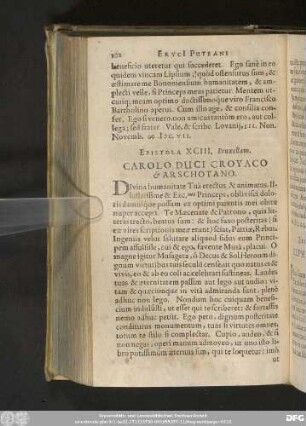 Epistola XCIII. Bruxellam. Carolo Duci Croyaco & Arschotano.