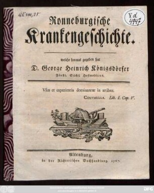 [Sammlung 1]: Ronneburgische Krankengeschichte