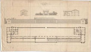 Voit, August von; München; Botanischer Garten - Grundriss, Ansichten, Schnitte