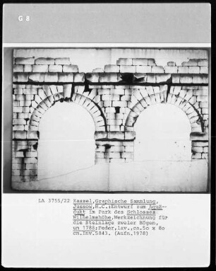 Kassel & Wilhelmshöhe & Aquädukt & Werkzeichnung für die Steinlage zweier Bögen