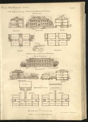 Projekt zu einem achtklassigen Schulhause [...] / Projekt zu einem zwölfklassigen Schulhause [...]