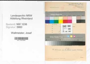 Entnazifizierung Josef Wallmeister , geb. 22.04.1915 ()