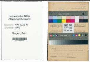 Entnazifizierung Erich Nergert , geb. 22.02.1904 (Arbeiter)