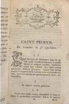 Capvt Primvm. De homine in se spectato.