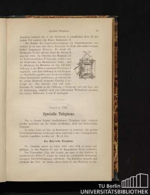 Capitel VIII. Specielle Telephone.