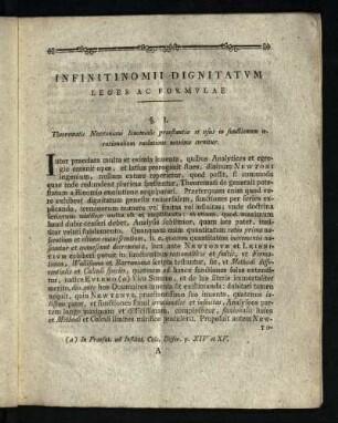 Infinitinomii Dignitatvm Leges Ac Formvlae