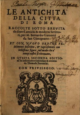 Le antichità della citta di Roma