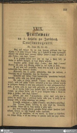 XXIX. Pṙatkowaṅe na 1. ṅeżelu po Jatschach, Quasimodogeniti