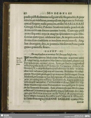 Caput II. De amplitudine ac terminis M. Ducatus Moscoviae
