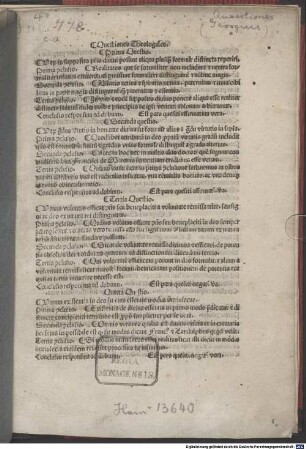 Quaestiones disputandae : Rom, 1490.04.27
