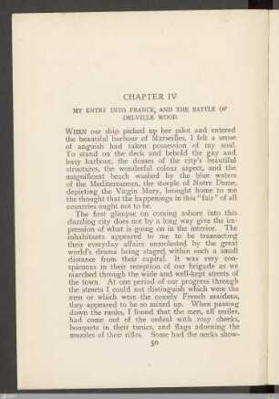 Chapter IV - My entry into France, and the battle of Delville Wood