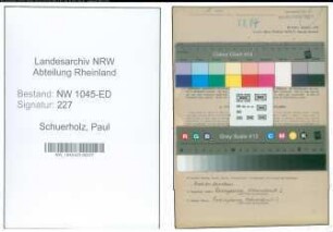 Entnazifizierung Paul Schuerholz , geb. 04.01.1882 (Lehrer)