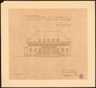 Herrenhaus Hohenborn bei Kassel Umbau: Westansicht 1:100
