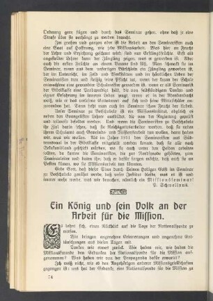 Ein König und sein Volk an der Arbeit für die Mission