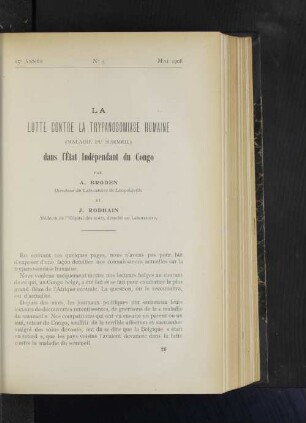 La lutte contre la trypanosomiase humaine