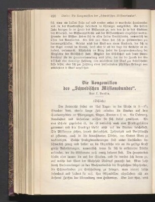 Die Kongomission des ,,Schwedischen Missionsbundes"