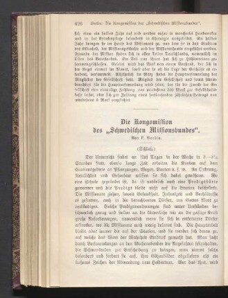 Die Kongomission des ,,Schwedischen Missionsbundes"