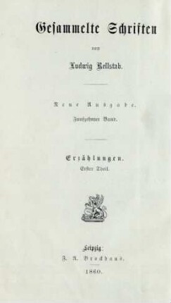 Band 15 = Erzählungen, Theil 1: Gesammelte Schriften