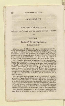 Chapitre IX Commerce et colonies