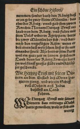 Wie Hertzog Ernst mit seinen Dienern an dem Gestad deß Meers spatzieren gieng ...