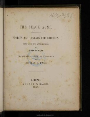 The black aunt : stories and legends for children