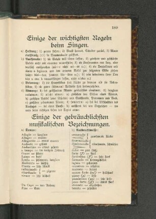 Einige der wichtigsten Regeln beim Singen.