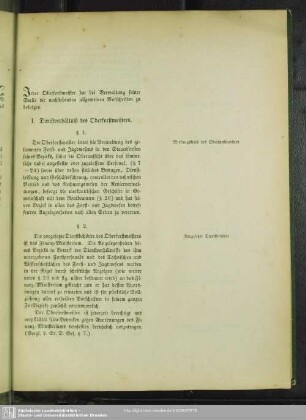 I. Dienstverhältniß des Oberforstmeisters