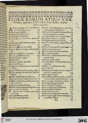 Index rerum atque verborum, quae hoc libro continentur ordine alphabetico digestus