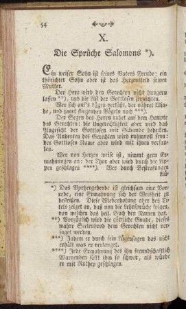 X. Die Sprüche Salomons.