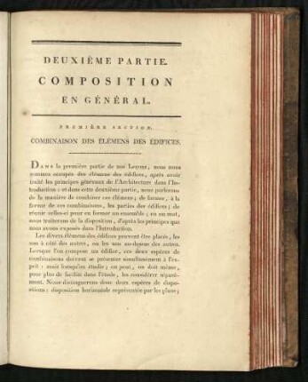Première section: Combinaison des élémens.