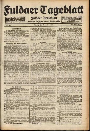Ausgabe vom Montag, den 21. November 1921.