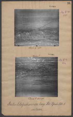 Ballonaufnahmen aus dem Artois: Arras Süd, 19.05.1916 (kopfstehend)