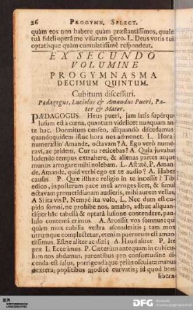 Ex Secundo Volumine.