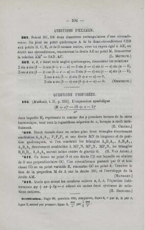 QUESTIONS PROPOSÉES.