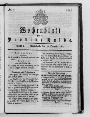 Nr. 51, Ausgabe vom 18. Dezember 1841